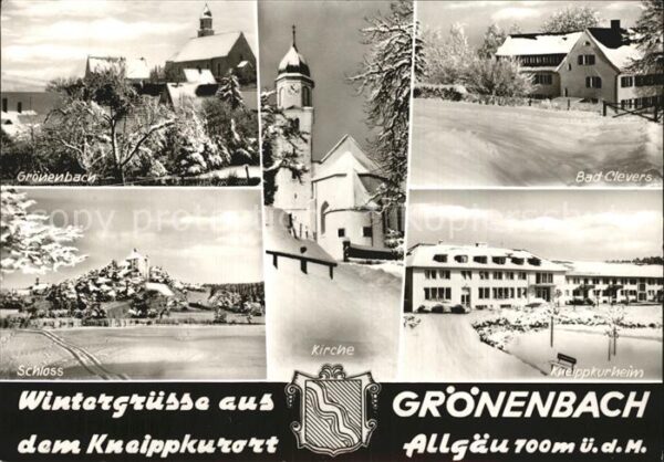 Groenenbach Bad Winterpanorama Schloss Kirche Kneippkur