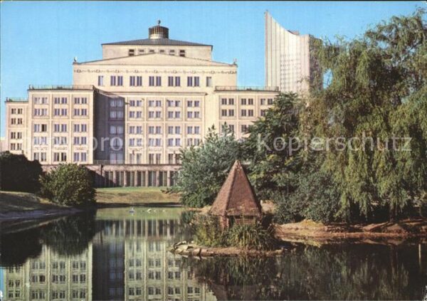 Leipzig Blick vom Schwanenteich zur Oper