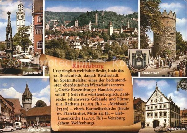 Ravensburg Wuerttemberg Blaserturm Zentrum Rutenfest Lederhaus