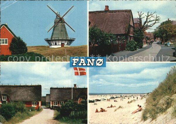 Fano Nordby Windmühle Strassenpartie Strand Dünen