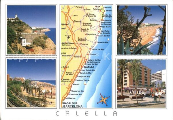 Calella Küste Strand Landkarte