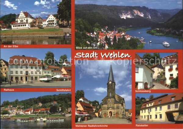 Wehlen Sachsen Panorama Elbe Rathaus Schiffsfahrt Radf