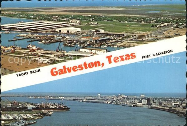 Galveston Texas Yacht Basin Port aerial view
