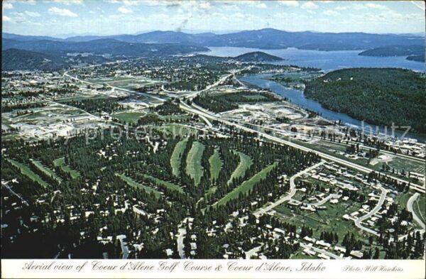 Coeur d Alene Golf Course ariel view City's northwest