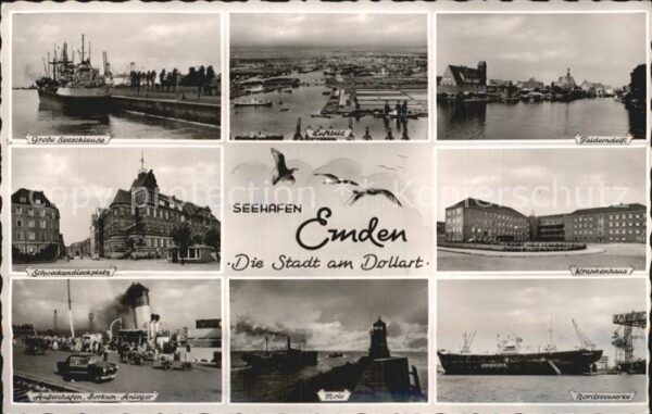 Emden Ostfriesland am Dollart Seehafen Seeschleuse Schweck