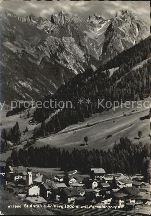 St Anton Arlberg Panorama mit Parseiergruppe
