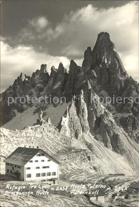 Dreizinnenhuette Rifugio Tre Zine Monte Paterno Paternko