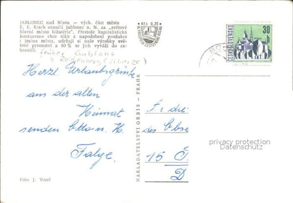 Jablonec nad Nisou vych. cast mesta Stadtbild mit Kirche – Bild 2