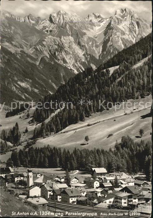 St Anton Arlberg Panorama gegen Parseiergruppe