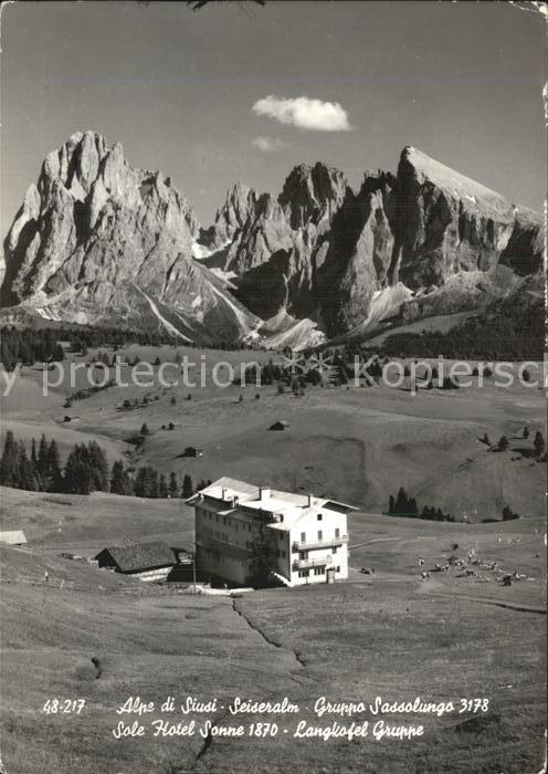 Alpe di Siusi Gruppo Sassolungo Sole Hotel Sonne Lang