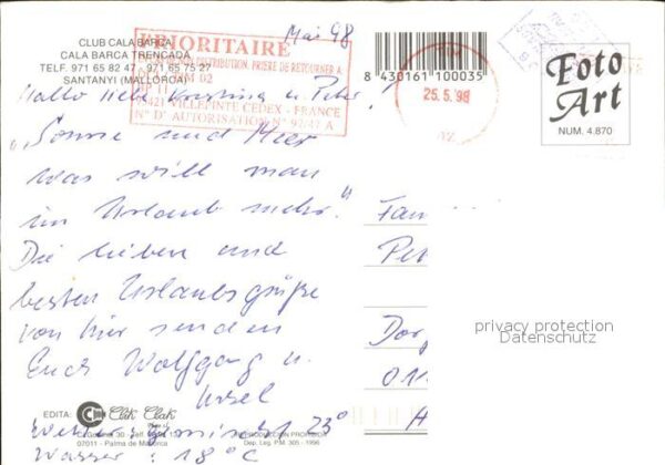 Santanyi Islas Baleares Club Cala Barca Swimming Pool Bucht Str – Bild 2