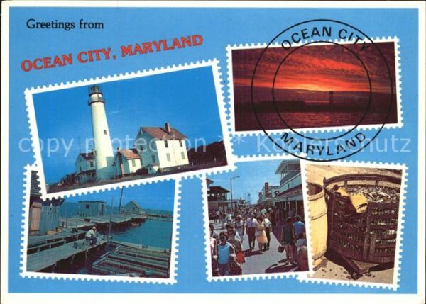 Ocean City Maryland Leuchtturm Sonnenuntergang Steg City