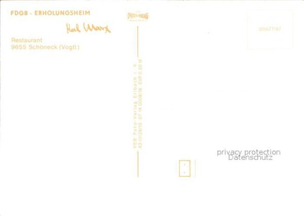 Schoeneck Vogtland FDGB Erholungsheim Restaurant – Bild 2