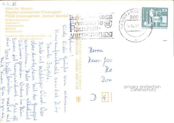 Klink Waren FDGB Erholungsheim Herbert Warnke Gross – Bild 2