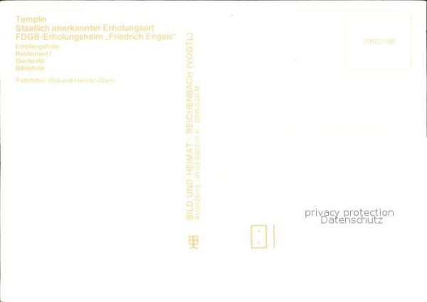 Templin FDGB Erholungsheim Friedrich Engels Emp – Bild 2