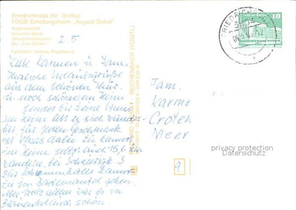 Friedrichroda FDGB Erholungsheim August Bebel Aussena – Bild 2
