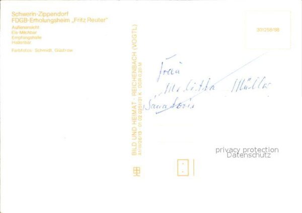 Schwerin Mecklenburg FDGB Erholungsheim Fritz Reuther – Bild 2