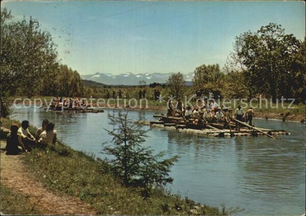 Ebenhausen Isartal Fröhliche Flossfahrt auf dem Isarkanale