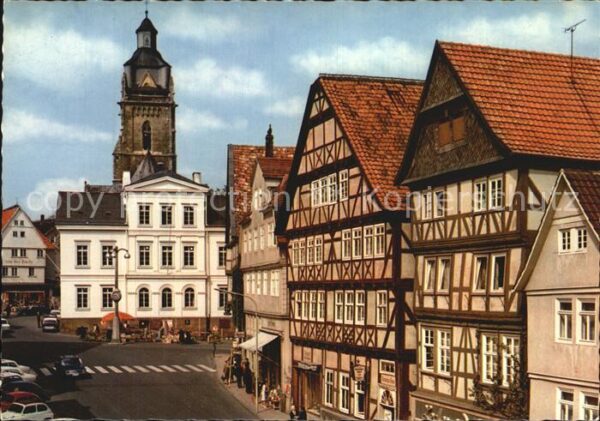 Bad Wildungen Brunnenstr mit Rathaus und Stadtkirche