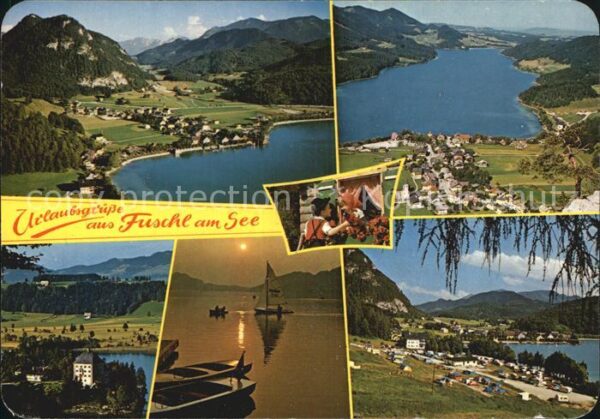 Fuschl See Salzkammergut Fliegeraufnahme Panorama Segelpartie