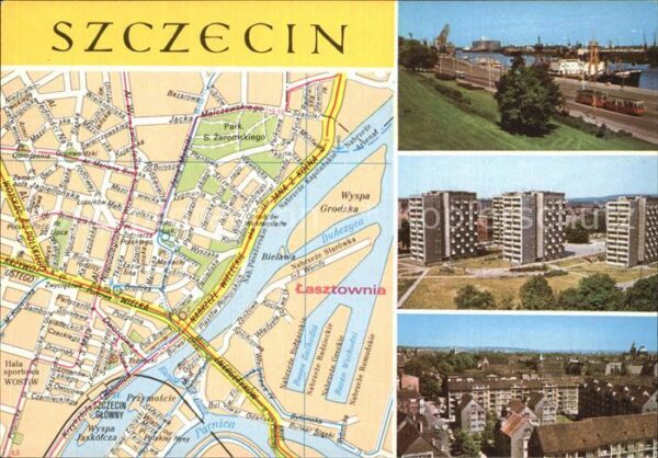 Szczecin Stettin Port na Odrze Zabudowa rejonu alei Wyzw