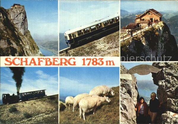 Schafberg Salzkammergut Gipfel Bergbahn Berghütte Schafe Himmel