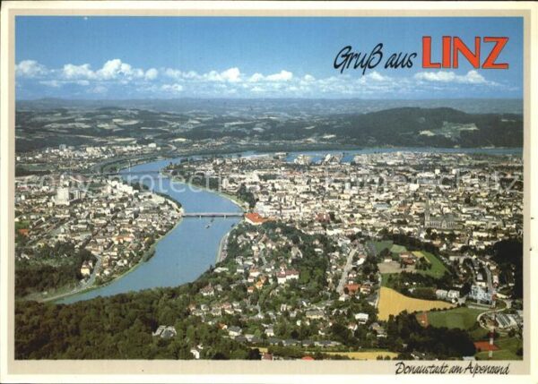 Linz Donau mit Donauschleife Mühlviertel OT Uferfa