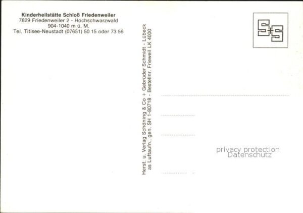 Friedenweiler Kinderheilstätte Schloss Friedenweiler – Bild 2
