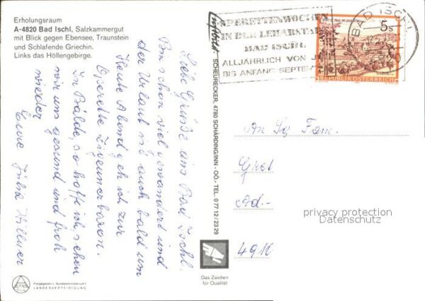 Bad Ischl Salzkammergut Blick zum Ebensee Traunstein Schlafende – Bild 2