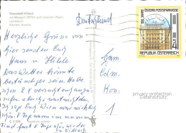 Villach Kaernten Draustadt Mangart Julische Alpen Landsk – Bild 2