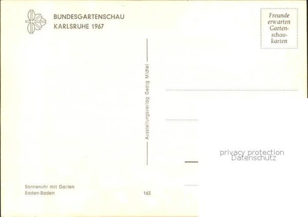 Karlsruhe Baden Bundesgartenschau Sonnenuhr mit Garten – Bild 2