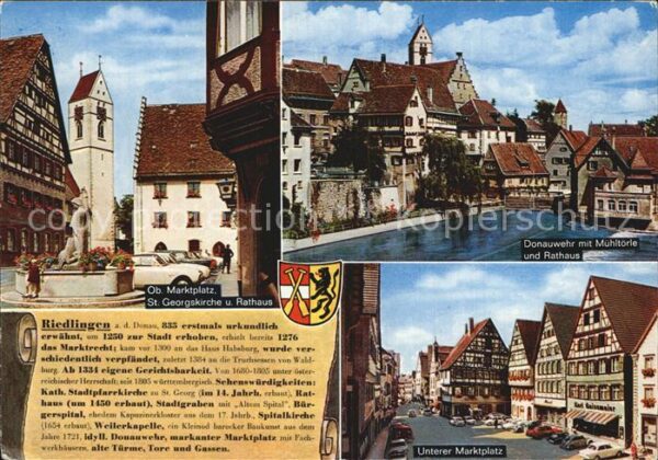 Riedlingen Donau Marktplatz Sankt Georgskirche Donauwehr