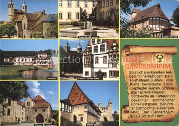 Bad Gandersheim Stiftskirche Roswitha Brunnen Kurhaus K