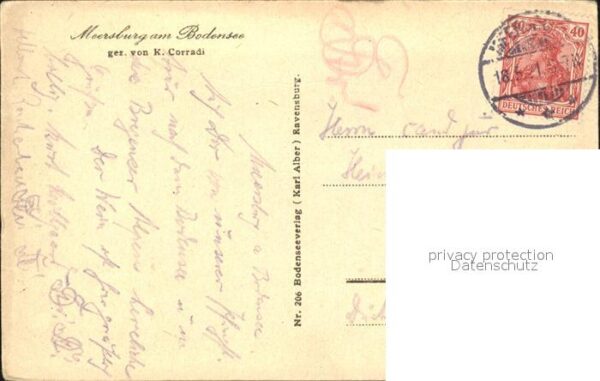 Meersburg Bodensee Künstlerkarte K. Corradi – Bild 2