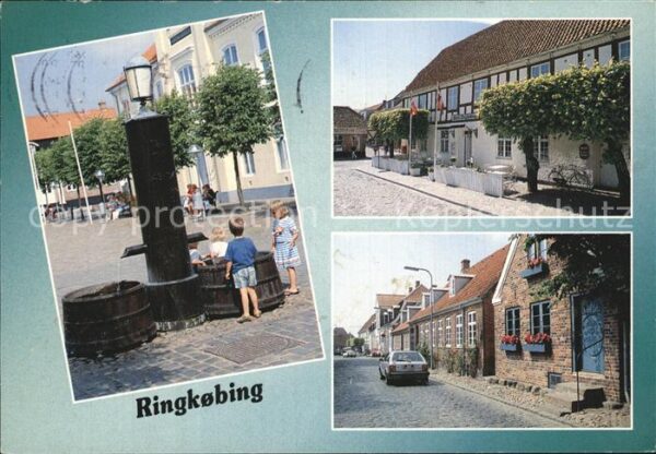 Ringkobing Ortspartien mit Brunnen