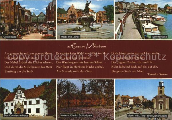 Husum Nordfriesland Grosstrasse Markt mit Tine Schiffbrücke