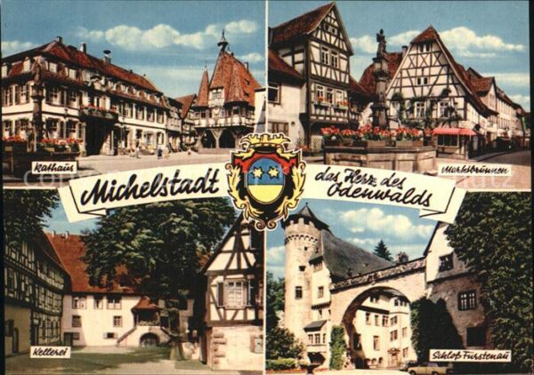 Michelstadt Rathaus Marktbrunnen Kellerei Schloss F