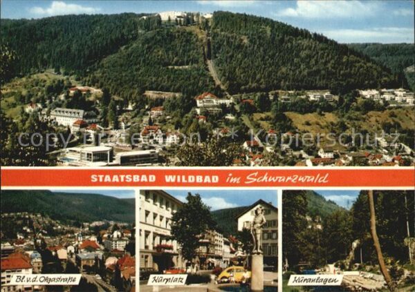 Wildbad Schwarzwald Panorama Teilansicht Kurplatz Kuranlage