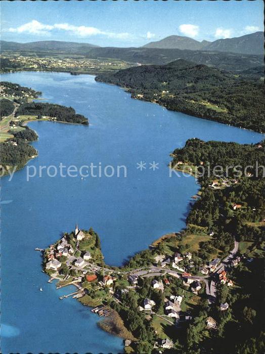 Maria Woerth Woerthersee Fliegeraufnahme