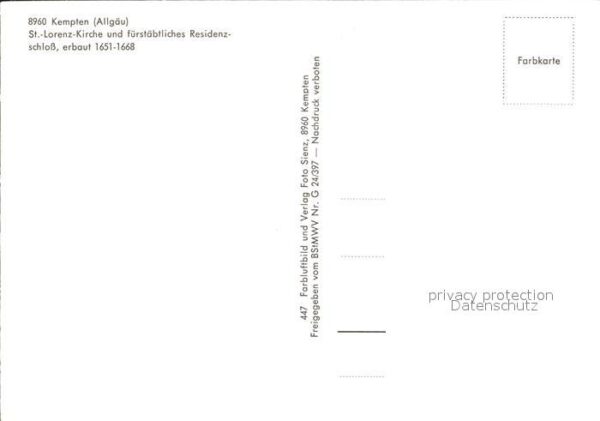 Kempten Allgaeu St Lorenz Kirche und fürstäbtl Residenz – Bild 2
