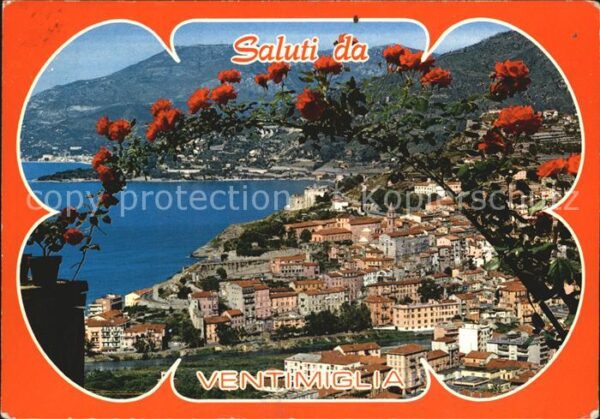 Ventimiglia Liguria Panorama da levante sfondo Mortola e Me