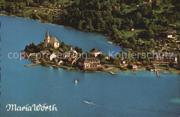 Maria Woerth Woerthersee Wallfahrtskirche Fliegeraufnahme