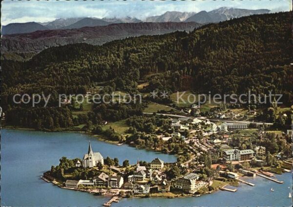 Maria Woerth Woerthersee Wallfahrtskirche Panorama Fliegeraufnah