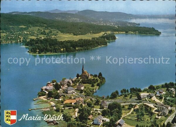 Maria Woerth Woerthersee Wallfahrtskirche Panorama Fliegeraufnah