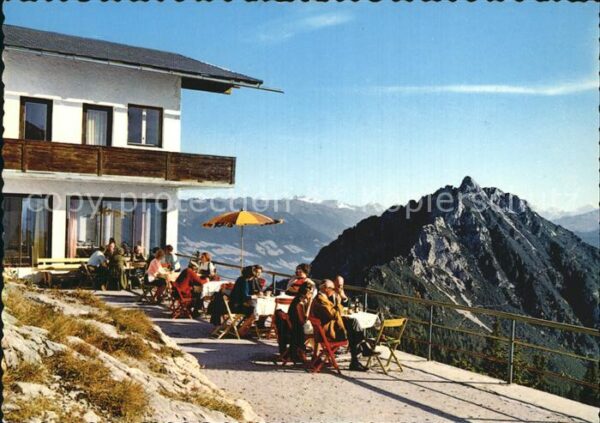 Tirol Region Berggasthof Rofan Terrasse mit Hohen Ta