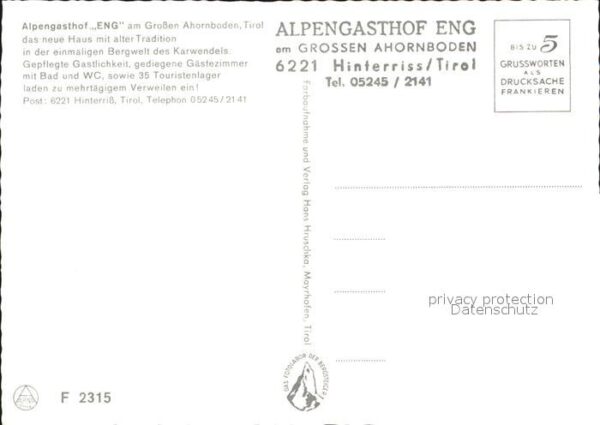 Eng Hinterriss Tirol Alpengasthof Eng am Gr Ahornboden – Bild 2
