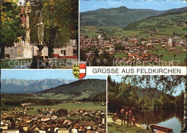 Feldkirchen Kaernten Stadtbrunnen Stadtblick Karawanken Wach
