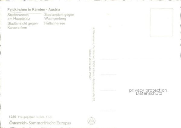 Feldkirchen Kaernten Stadtbrunnen Stadtblick Karawanken Wach – Bild 2