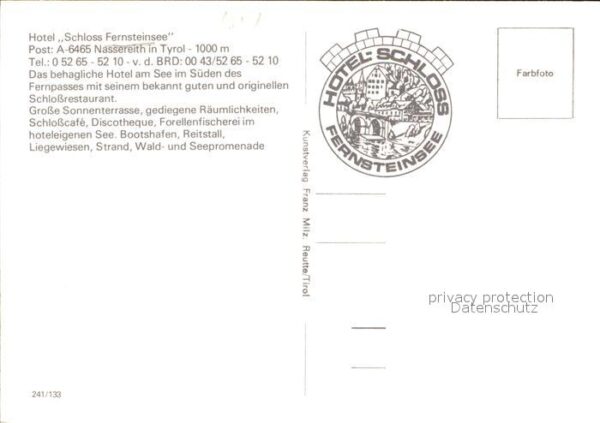 Nassereith Hotel Schloss Fernsteinsee – Bild 2