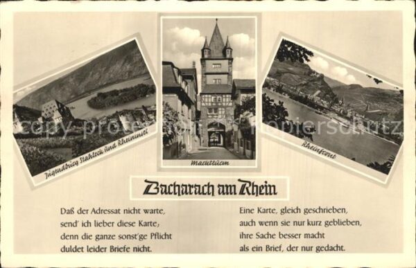Bacharach Rhein Marktturm Jugendburg Stahleck